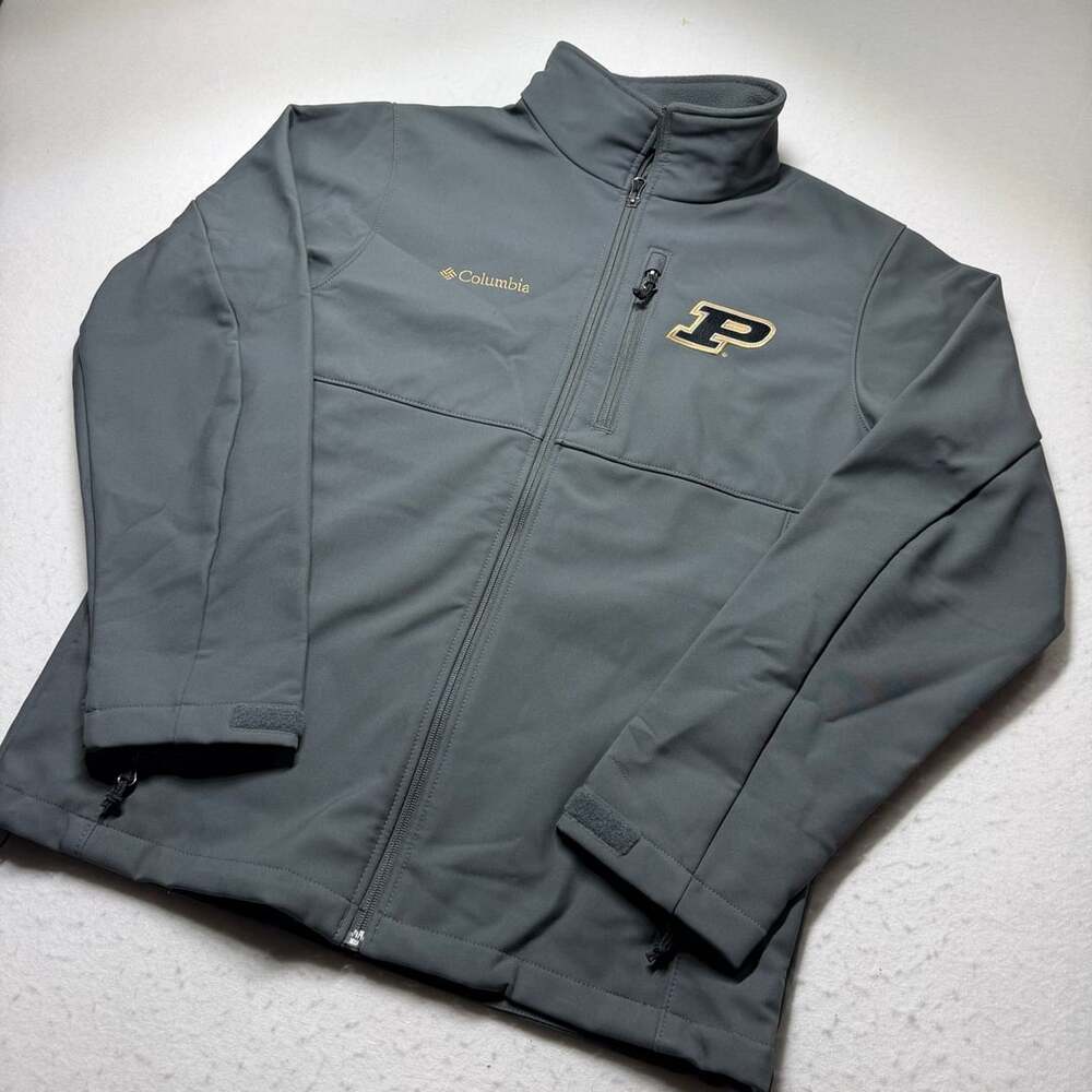 Columbia Purdue Boilermakers Ascender Softshell Jacket Gray Medium